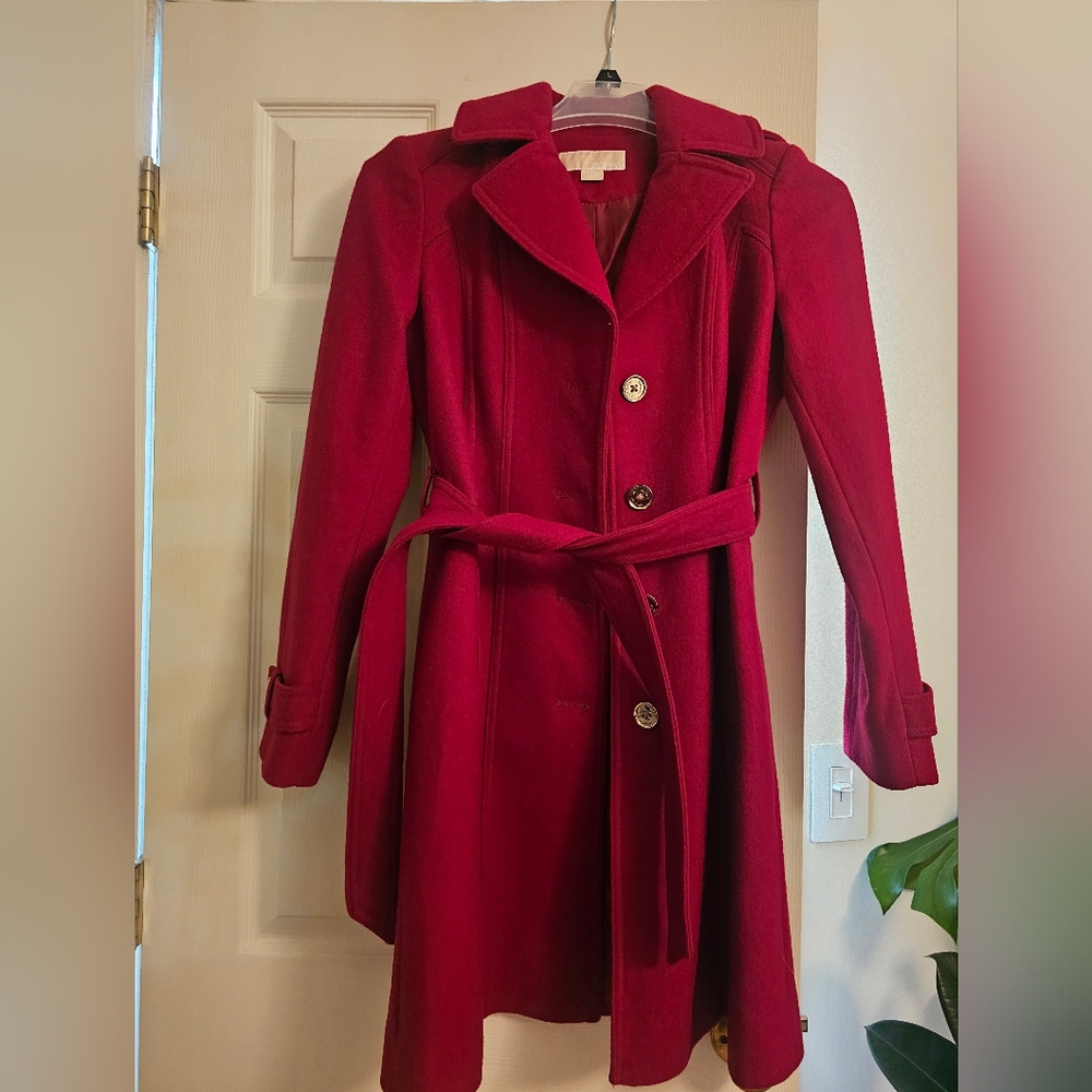 Red Peacoat- Michael Kors - Picture 2 of 16